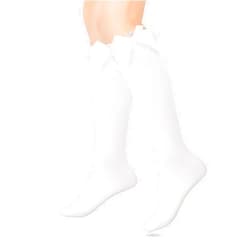 Yolev Cotton Knee High Socks with Bow White Lolita Socks Over the Knee Socks for Daily Wear School Dating Dance