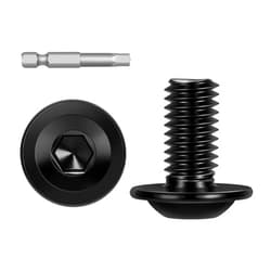 Kvohlum M6-1.0 x 16mm 25 PCS Flanged Button Head Socket Cap Bolts Screws, Stainless Steel 304, Allen Socket Drive, Screwdriver Bit Included, Black Finish, Fully Machine Thread