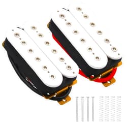 Yootones 2Pcs Yootones Double Coil Pickup Set Electric Guitar Humbucker Ceramic Magnet Neck Bridge Compatible with ST SQ Electric Guitar Instrument (White)