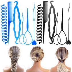 NAIHOD 2 Sets DIY Styling Tools - Tail Hair Flipper, Ponytail Maker, Hair Loops, French Braiding Centipede for Twist Plaits