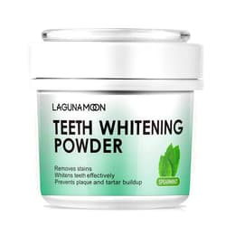 Lagunamoon Teeth Whitening Powder, 50g Bright Pearl Spearmint Flavor - Natural Teeth Whitening, Teeth Polish & Teeth Stain Remover - Alternative to Toothpaste, Tooth Powder for Sensitive Teeth & Freshens Breath