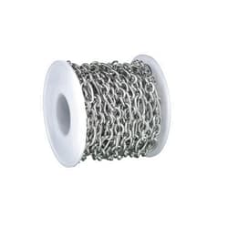 SUYAN 16.4 Feet/Roll Stainless Steel Cable Rolo Loose Link Chain 3 Short 1 Long Oval Round Line Belcher Cable Necklace Bracelet Chains Bulk, Craft Chain DIY Jewelry Making Width 0.3inch (Steel)