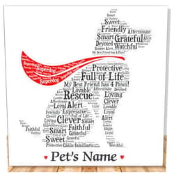PetArt.us Rescue Mixed Breed Superdog Personalize Dog Wall Art Print | Home Decor Gift Wrapped | Custom Name | Pet Loss Memorial Present for Owners | USA Handmade