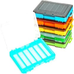 Junkin 6 Pcs Double Sided Fishing Lure Box 12 Compartments Tackle Box Organizers and Storage Plastic Waterproof Storage Case Container Visible Tackle Storage Trays for Bait Squid Jig Minnows Hooks