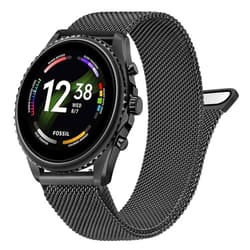 MVSSAT Metal Bands for Fossil Men's Gen 6/Fossil 5E 44mm/Fossil Gen 5 LTE/Carlyle/Garrett/Women's Julianna Smart Watch, 22mm Stainless Steel Mesh Quick Released Sport Watch Strap
