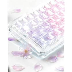 Typehaven 115 Keys MDA Profile Keycaps Set, Crystal Clear Jelly Keycaps, ANSI/ISO Layout Cherry MX for Mechanical Keyboard for 61/68/84/87/98/99/100/104/108 Keys