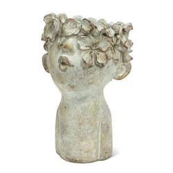 Abbott Collection 27-BACI-188-LG Large Kissing Face Cement Indoor and Outdoor Planter Pot, 10