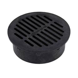 NDS 40, Grate Cover, Connects to Round 6 in. Speed-D Catch Basin 6 Inch Drain Pipes & Fittings, for Small Lawns, Landscaping, and Patios, Black Plastic