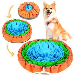 Vivifying Snuffle Mat for Dogs, Adjustable Dog Treats Feeding Mat for Slow Eating and Keep Busy, Interactive Dog Puzzle Toys Encourages Natural Foraging Skills and Smell Training (Blue Green)