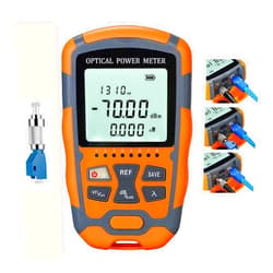 Duogalia 4-in-1 Fiber Optic Tester, Portable Fiber Power Meter FC/SC/ST Standard Interface, Built-in 30Km Visual Fault Locator (OPM&VFL) Network Cable Tester with 1pc FC to LC Adapter