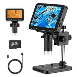 PalliPartners LCD Digital Microscope,4.3 Inch 1080P 10 Megapixels,10MP Camera Video Recorder with HD Screen,1-1000X Magnification Zoom Wireless USB Stereo Microscope Camera