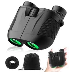 Kenpiko 10x25 Compact Binoculars for Adults, Travel Waterproof Powerful Binoculars for Kids with High Resolution, Small Binoculars for Bird Watching, Hiking, Cruise and Hunting, Gifts for Teens