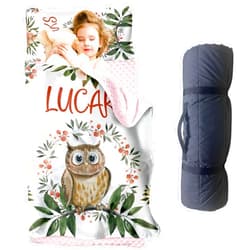 YISMEET Personalized Toddler Nap Mat with Name – Roll-Up Sleeping Mat for Preschool Daycare, Removable Pillow Soft Minky Blanket, Custom Kids Nap Mat for Boys Girls, Ideal for Travel or Camping