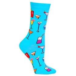 Hot Sox Women's Fun Cocktail Drinks Crew Socks-1 Pair Pack-Happy Hour Cool & Funny Gifts