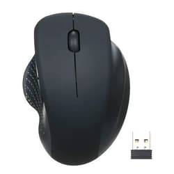 Eacam Wireless Optical Vertical Mouse with 6Keys, Ergonomic Office Mouse 3 Adjustable Moving Speed Comfortable Hand Feel for PC Laptop Grey, Optical, Cordless for Home (Black)