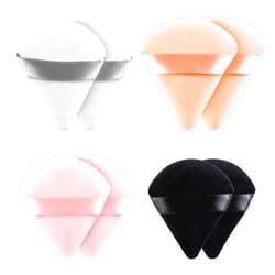 MMQ 8 Pieces Triangle Powder Puff Face Soft Triangle Makeup Puff Velour Cosmetic Foundation Blender Sponge Beauty Makeup Tools