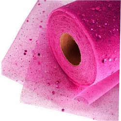 Ableme Deco Glitter Tulle Fabric Rolls 6 Inch 50 Yards (150FT) Sequin Sparkling Ribbon Spool Netting for Wedding, Tutu Skirt, Gift Wrapping, Party Decoration (Fuchsia)