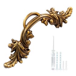 Biaungdo 6 Pcs Vintage Cabinet Pulls Handles, Shabby Chic Drawer Handles European Style Dresser Pulls Vintage Antique Furniture Handles for Dresser Drawer(2-1/2 Inch Hole Center, Bronze)