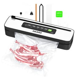 Inkbird Vacuum Sealer Machine, INKBIRD Powerful 130W High Power with Liquid/Moist/Dry 6-Food Modes, Compact Food Preservation System with Cutter, Full Start Kit with Pre-cut Bags*10 (8''*11.8''), EXT-VAC
