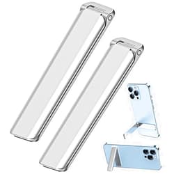 Kinizuxi Cell Phone Kickstand 2Packs, Vertical and Horizontal Aluminum Phone Stand for Desk,Adjustable Phone Holder Stand for Desk Compatible with iPhone,Samsung, iPad, Tablets and More-Silver