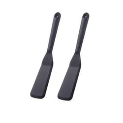 GZXTSKY Silicone Spatula Turner，Spatulas for Nonstick Cookware，Thin Pancake Spatula and Cookie Spatula，Heat Resistant Small Spatula，Mini Spatula (Black+Black)