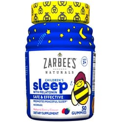 Zarbee's Naturals Sleep with Melatonin Supplement, Berry Flavored, Multi, 50 Count 50 Count (Pack of 1)