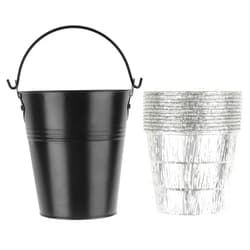 Firsgrill Drip Grease Bucket and 12-Pack Liners for Traeger 20/22/34 Series, Pit Boss etc Pellet Grill Smoker (Black 12)