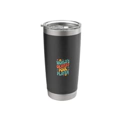 Chalk Dust Co. World’s Okayest Pool Player Funny Billiards Tee Stainless Steel Insulated Tumbler