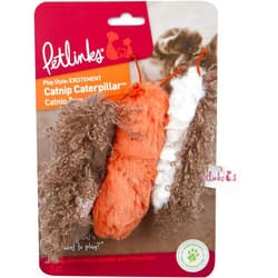 Petlinks (3 Count) Catnip Catterpillar Crinkle Plush Cat Toys - Multi Color, 3 Count