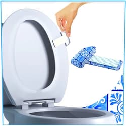Lifty Loo Toilet Seat Handle & Lid Lifter - 2 Pack. Lift More. Less Mess. (BLUE TILE)