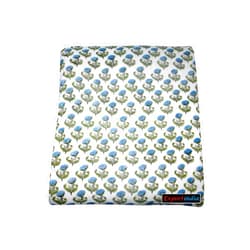 Exportindia Hand Made Pure Cotton Indian Quilted Razai Blanket Quilt Bed Spread Blanket Throw Indian Quilt White (King/Queen Size 90x108 Inch)