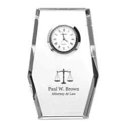 Executive Gift Shoppe Lawyer Personalized Crystal Desk Clock