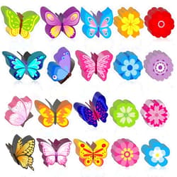 Epakh 200 Pcs Spring Bulletin Board Cutouts Paper Butterflies Flowers Cutouts with Glue Point Colorful Butterfly Floral Spring Bulletin Board Decoration for Classroom DIY Craft School Wall Party Decor
