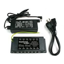 WiFi-Texas PoE Texas GPOE-6AB-48v60w | Gigabit 6 Port Passive Power Over Ethernet Injector for 802.3af Devices | with 48 Volt 60 Watt Power Supply