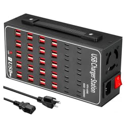 MIXILIN Multiple USB Charging Station 60 Port (40 USB A & 20 USB~C Port), MIXILIN 300W(60A) Fast Charger Station with Power Switch, Desktop USB~C Charger Block Compatible with Phone iPad Kindle Tablet