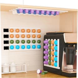 MATT SAGA K Cup Holder 12 pcs Hiding Style Coffee Pod Holder, Self-Adhesive Mounted Coffee Pod Stands, Suitable for a Variety of Scenarios and a Variety of Brand of Coffee Capsules Organizer Station