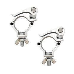 Deergo 1.5inch Quick Release Stage Truss Lighting Clamps Aluminum Alloy Heavy Duty 220lbs Truss O Clamps Fit Pipe OD 1.5-1.57inch / 38-40mm 2Pack