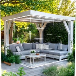 CARTMAN 8x10 Feet Clear Vinyl Tarp, Super Heavy Duty 20 Mil Transparent Waterproof PVC Tarpaulin with Brass Grommets - for Patio Enclosure, Camping, Outdoor Tent Cover, Porch Canopy