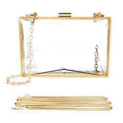 Linkidea Women Clear Purse, Acrylic Box Evening Clutch Bag, Transparent Rhombus Lady Party Wedding Crossbody Shoulder Handbag