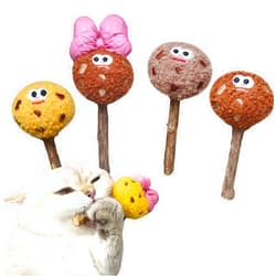 CECE PAW 4 Pack Catnip & Silvervine Lollipops, Cat Chew Toy for Kitten Teething, Interactive Cat Toy for Bored Indoor Cats, Cat Kicker Toy