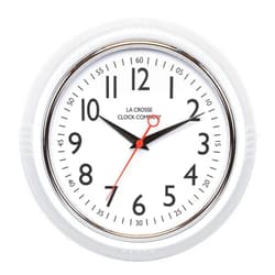 La Crosse Clock Company La Crosse Clock 404-3624W 9.61-inch Schoolhouse Analog Quartz Wall Clock