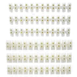 XINGYHENG 6Pcs 30A 60A 12 Position Double Row Screw Terminal Block Nylon Terminal Barrier Block Connector for All Wide Use(White)