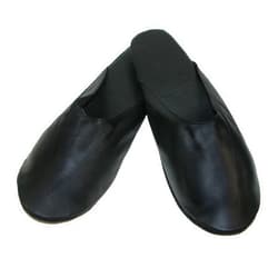 Winn International Cowhide Nappa Leather Travel Slippers with Case …