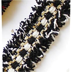 HZLXF1 1yard 2cm Tweed Webbing Golden Weave Trim Bried Lace Sewing Accessory Suitable for Garment DIY Vintage Trimming (Color : Black White)