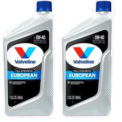 Valvoline European Vehicle Full Synthetic SAE 5W-40 Motor Oil 1 QT (Pack of 2)
