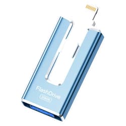 SUDEHO MFi Certified 256GB Flash Drive for iPhone iPad, Photo Stick for External Memory Storage, Easily Back Up and Save Files, USB Memory Stick Thumb Drive for iPhone/iPad/Android/PC (Blue, 256GB)
