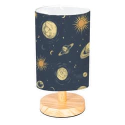 AURFIAIUOP Bedside Desk Lamps, Minimalist Planets Stars Vintage Celestial Bodies Sky Moon Glowing Figures Nightstand Lamps, Small Table Lamp for Nursery Girls Kids Bedroom Classroom Living Room Dorm Decor