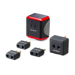Samsonite Converter/Adapter Kit with Pouch, Black/Red, One Size
