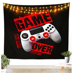 Feelyou Boys Gamer Tapestry Teens Red Black Gaming Wall Hanging Young Men Video Game Wall Blanket for Girls Kids Player Room Decor White Gamepad Lightweight Wall Art Decor for Bedroom Living Room,XLarge 70x92
