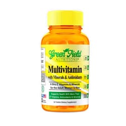 GREEN FIELD NUTRITIONS Greenfield Nutritions Halal Multivitamins for Women and Men - 60 Gelatin Free Multivitamin Tablets with 27+ Vitamin Minerals, A, B12, C, D3, Iron and Zinc - Supports Immunity Bone and Overall Health